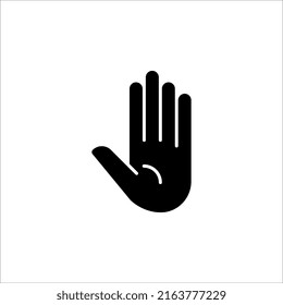 Señal de ruta de parada simple con símbolo de mano grande o ilustración vectorial de icono