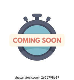 Simple stopwatch with a coming soon message, perfect for indicating an upcoming feature or event
