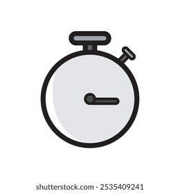 Simple stopwatch flat icon vector illustration, timer icon, Olympic, workout vector illustration, isolated on white background. 