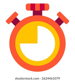 Simple stopwatch icon representing time measurement, ideal for applications in sports, timing, and productivity tools.