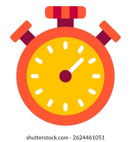 Simple stopwatch icon suitable for timing, sports, or event applications in digital interfaces.
