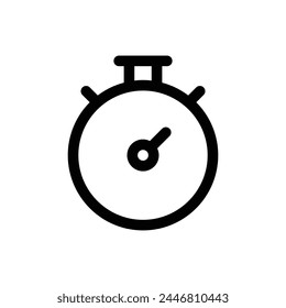 Simple Stopwatch line icon isolated on a white background	