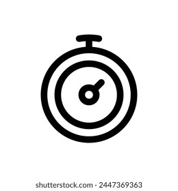 Icono de línea de cronómetro simple aislado sobre un fondo blanco
