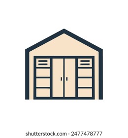 diseño de Plantilla de Ilustración vectorial de logotipo limpio de almacén de almacenamiento simple