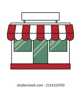 Simple store design. The concept of franchising business.