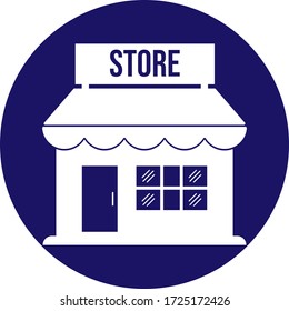 The simple store online shop icon flat style for web design