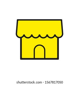 Simple Store or shop icon.Merchant store, vector icon illustration in line outline style.