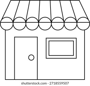 Vitrine simples com toldo Vetor