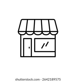 Simple Storefront Icon With Awning For Commercial Or Retail Use