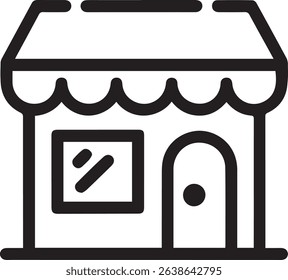 Simple Storefront Icon Depicting Small Business or Retail Establishment
