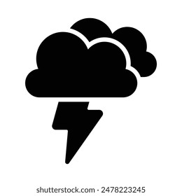 Simple Storm glyph icon. The icon can be used for websites, print templates, presentation templates, illustrations, etc