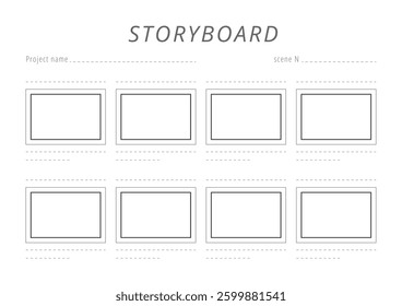 Simple Storyboard   Vector Background Isolated in White