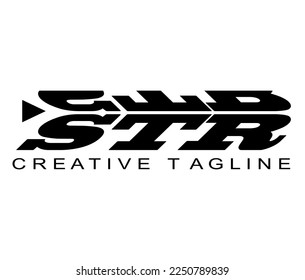 Simple STR text logo vector, company name design, creator content or others.