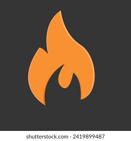 Einfaches und einfaches, feuerförmiges Logo: Ein minimalistisches Flammensymbol mit eleganten Linien, das einen visuell ansprechenden Eindruck von Energie und Wärme erzeugt