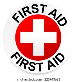 Simple, straightforward First Aid badge. #2 red version with with big white cross