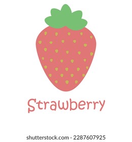A simple strawberry berry on a white background. 
Template for a postcard with strawberries. 
Summer berries.  Vector illustration. 10 EPS
Summer Strawberry Icon
