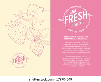 Simple strawberry cover. Vector illustration.