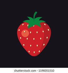 A simple strawberry fruit icon in flat style