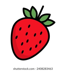 Icono de fresa simple. Fruta. Vector.