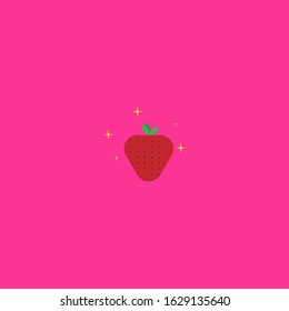 simple strawberry icon template design