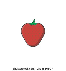 Simple Strawberry Illustration Vector Design 