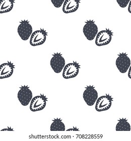simple strawberry pattern, staggered berries