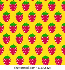 Simple Strawberry Seamless Pattern Background Vector Illustration EPS10