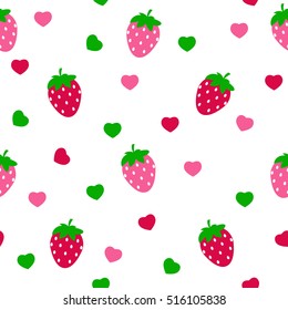 Simple Strawberry Seamless Pattern Background Vector Illustration EPS10