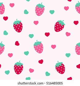 Simple Strawberry Seamless Pattern Background Vector Illustration EPS10