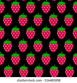 Simple Strawberry Seamless Pattern Background Vector Illustration EPS10