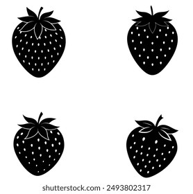 Silueta de fresa simple Ilustración vectorial