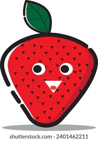 Simple strawberry shaped cartoon illustration. suitable for templates related to strawberries.