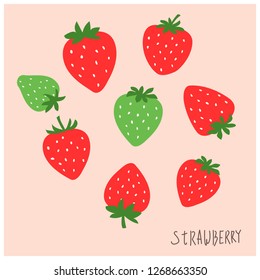Simple strawberry vector illustration.