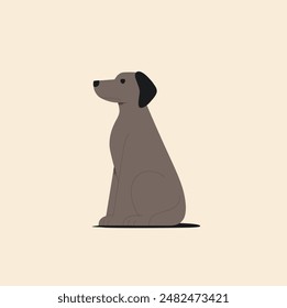 Simple perro de la calle sentado acto de Vector