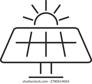 Simple street lamp icon with sun rays illustration isolated on white background, vector, illustration