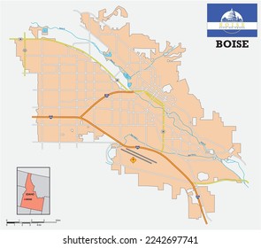 simple street map of the city of Boise, Idaho, United States