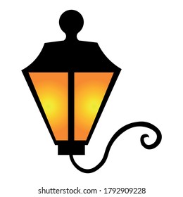 simple streetlight metal lamp vector illustration 