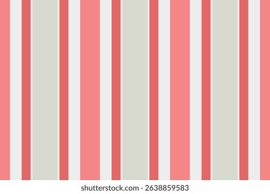 Simple stripe design featuring pink, white and tan. Classic vertical pattern. Use as backdrop, decorative element, or visual aid. Versatile and modern.
