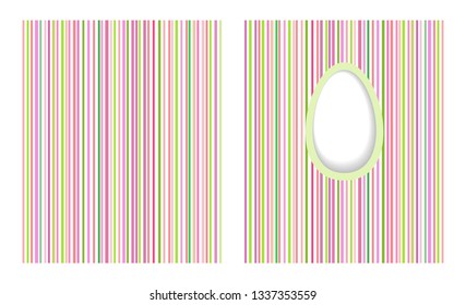 Simple stripe easter card, vector illustration