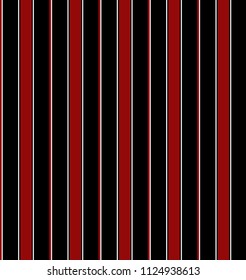 Simple stripe pattern with black,red and white vertical parallel stripe.Vector abstract background.
