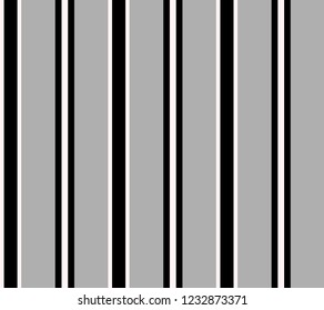 Simple stripe pattern with grey,black and white colors vertical parallel stripes.Vector illustration.