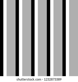 Simple stripe pattern with grey,black and white colors vertical parallel stripes.Vector illustration.