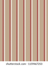 Simple stripe rope pattern with beige,red and white vertical parallel stripe.Vector pattern stripes abstract background.
