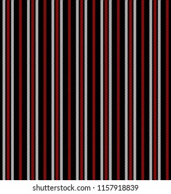Simple stripe rope pattern with black,red and white vertical parallel stripe.Vector pattern stripe abstract background.