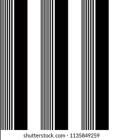 Simple stripe seamless pattern with black and white vertical parallel stripe.Vector abstract pattern stripes background.
