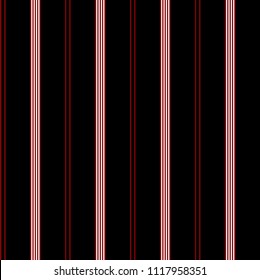 Simple Stripe seamless pattern with black,red and white vertical parallel stripe.Vector abstract background.