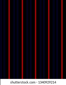 Simple stripe seamless pattern with Blue, black and red colors vertical parallel stripes.Vector abstract background.