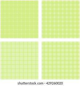 Simple striped patterns, pastel green vector backgrounds