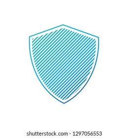Simple Striped Shield Artwork with stripes. Vector illustration isolated on white background.