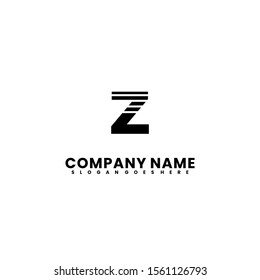 simple striped Z logo letter black design concept.